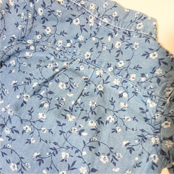 Janie and Jack Denim Blue Floral Shirt - Picture 7 of 8